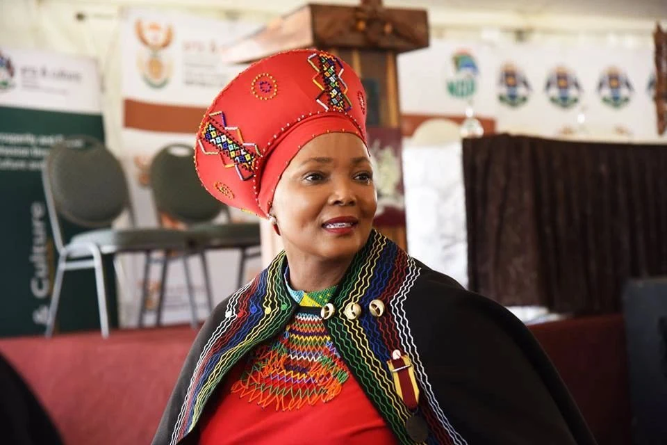Princess Zama-Zulu in traditional Zulu attire at an event